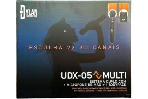 Microfone Sem Fio Duplo Dylan Udx-05 Bastão + Lapela/headset Profissiona