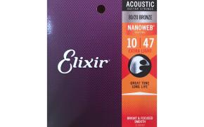 Encordoamento  Elixir de Violão aço 0.10 NANOWEB   Bronze Extra Light 0.47 80/20 