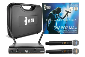 Microfone Dylan DW 602 Max Sem Fio duplo Wireless Uhf