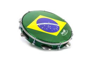 Pandeiro Torelli 10'' Abs Pele Bandeira do Brasil Tp350