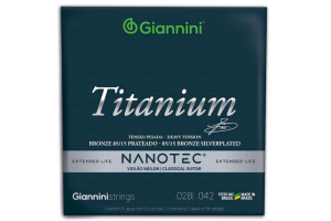 Encordoamento de Violão Giannini Nanotec Titanium Nylon Bronze 85/15 Pesada